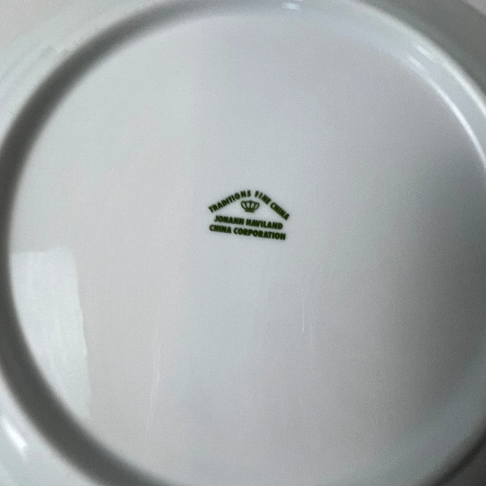 Johann Haviland Dinner Plate Traditions Moss Rose 10in Pink Gold Trim Victorian